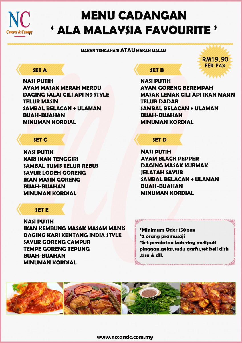 Pakej Makan Tenggahri 2 Putih - Menu Lain